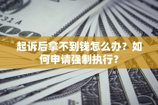 济南起诉后拿不到钱怎么办？如何申请强制执行？